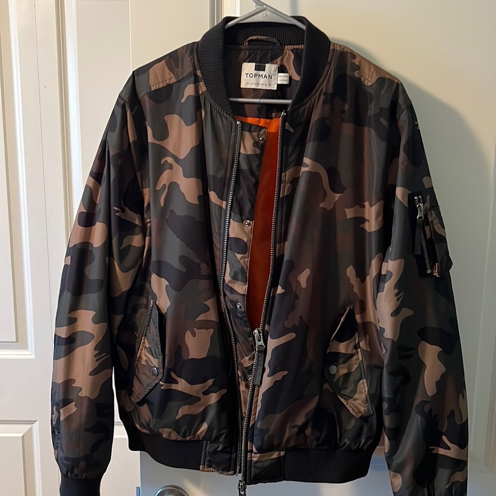 Men’s Topman camouflage bomber jacket